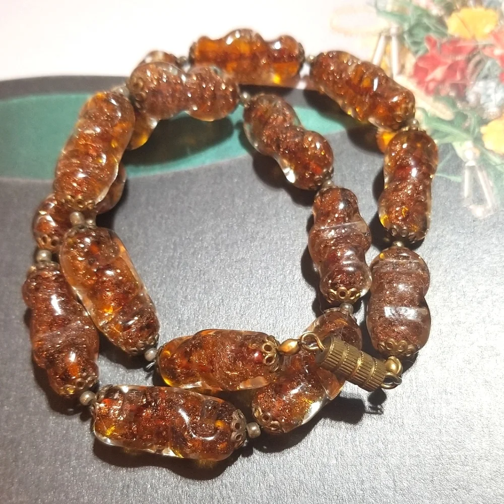 RARE Antique Venetian BORO Glass Bead Necklace